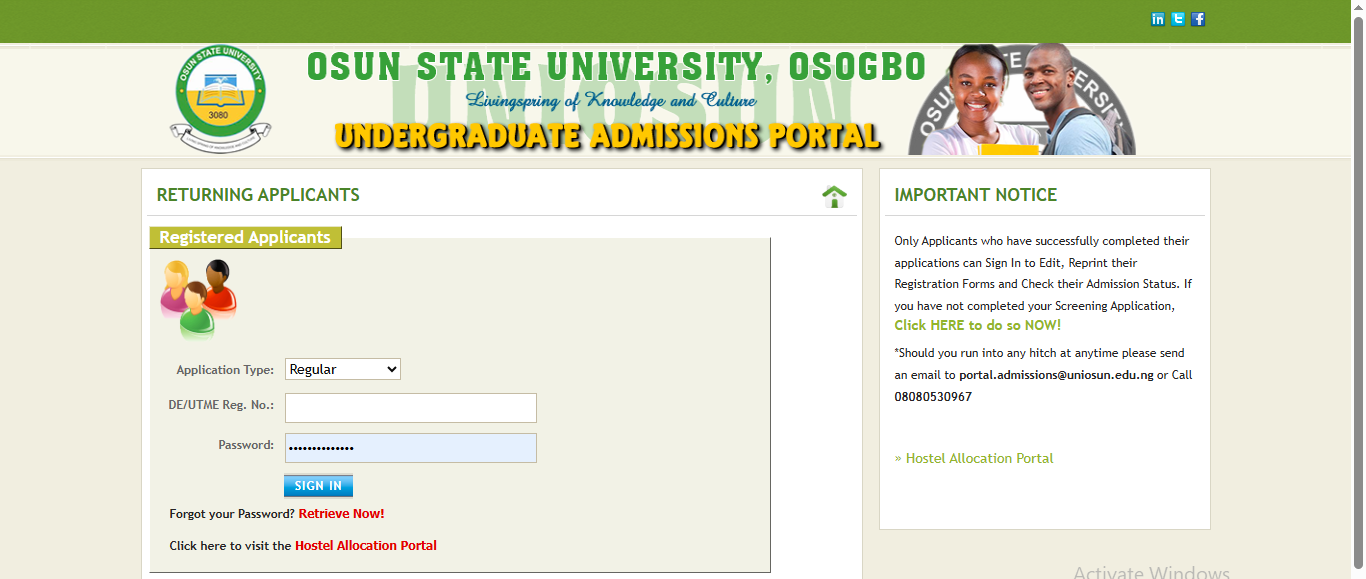 UNIOSUN Admission List 2025/2026 is Out | How to Check